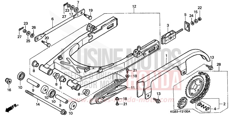 SCHWINGE von Shadow VT125C FUTURE GRAY METALLIC (NH398) von 1999
